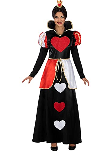 Funidelia | Disfraz de Reina de corazones para mujer Alicia en el País de las maravillas - Disfraz para adultos y divertidos accesorios para Fiestas, Carnaval y Halloween - Talla M - Rojo