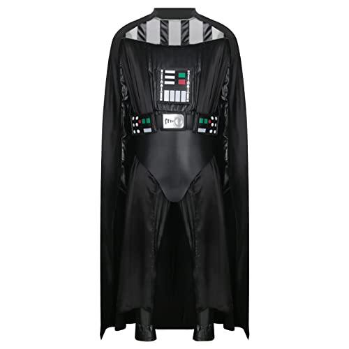 LIKUNGOU Disfraz de Vader para Hombre Guerrero Negro Conjunto Completo Capa Lujo Halloween Cosplay Accesorios de Disfraces (XXL)