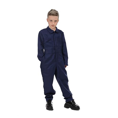 nezababy Disfraz de Michael Myers para niños, disfraz espeluznante, mono azul, traje de terror, juego de rol, disfraz de asesino, disfraz de Halloween para adultos, juego completo