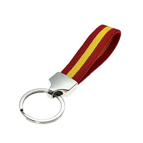 BDM Llavero Original de Tela con la Bandera de España Personalizar Tus Llaves, Coche, Bolso, Monedero. para Hombre y Mujer