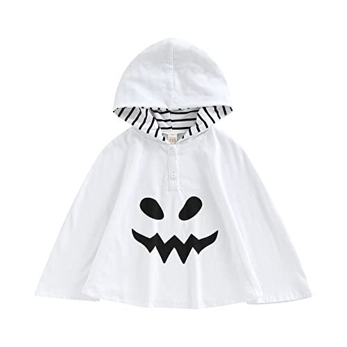 Capa de Halloween para niños pequeños, para bebés, niños, niñas, capa de dibujos animados, capa de fantasma, Halloween, fantasma, cosplay, poncho, disfraz (blanco, 2-3 años)