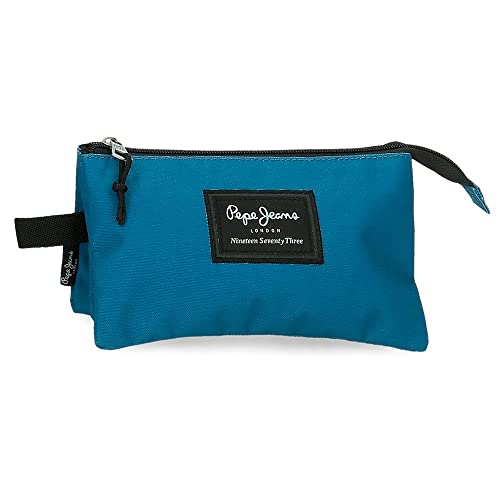 Pepe Jeans Aris Estuche Triple Azul 22x12x5 cms Poliéster