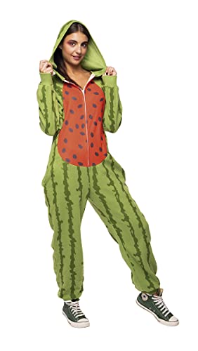 Rubies Disfraz Sandía para adulto, Unisex, talla Única, Jumpsuit con capucha, original halloween, carnaval, fiestas, despedida de soltero, Cosplay y cumpleaños.