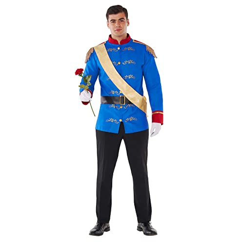 Morph Disfraz Principe Azul Adulto, Disfraz Principe Adulto, Principe Encantado Disfraz Adulto, Disfraz Principe Hombre, Disfraz Principe Adulto Hombre, Disfraz Carnaval Hombre Talla XL