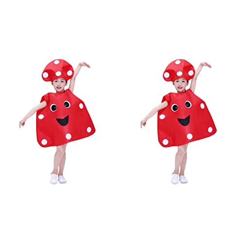 TOYANDONA 2 Uds. Disfraces De Moda para Niños Utilería De Setas Sombrero De Frutas para Niñas Rendimiento Unisex para Fiestas Trajes De Verduras Frutas Divertido Cosplay Disfraz para Niños