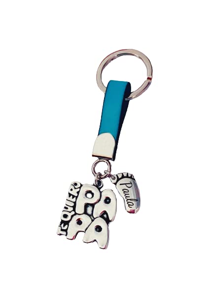 Llavero TE QUIERO Papa o Mama con pie/s personalizado/s. Regalo dia del Padre