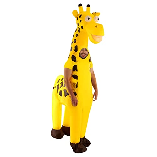 MORPH Costumes Disfraz Jirafa Hinchable Adulto Gigante, Disfraz Hinchables Adulto, Disfraz Girafa, Disfraz de Animales, Disfraz inflable, Disfraz Carnaval AdultoTalla Única