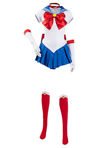 Disfraz de Sailor Moon para cosplay de Tsukino Usagi, conjunto completo de disfraz de Halloween y carnaval, blanco, M