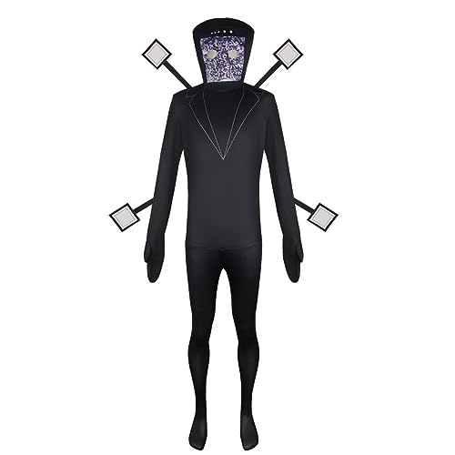 Xinchangda Skibidi Toilets Disfraz de Cosplay para Niños y Adultos, Halloween Fiesta de Navidad TV Man Speaker Man Disfraz de Mono para Unisex