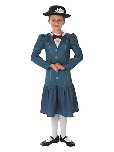 Rubies - Disfraz oficial de Mary Poppins con sombrero para niñas, disfraz infantil de Disney de los años 60