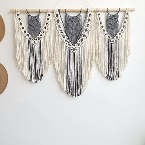 Tapiz de macrame pared de arte tejido, decoración de habitaciones, 110 cm (ancho) x 82 cm (alto),decoración de balcón, decoración de pared (G)