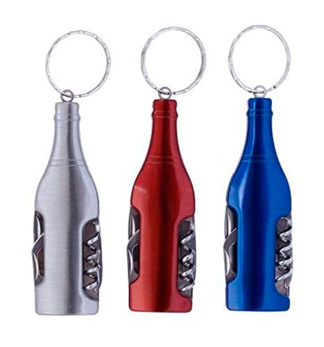 DISOK - Lote 21 Llaveros Botella Navaja + Multiusos en caja de regalo. Detalles de hombre para bodas, bautizos, comuniones, eventos, fiestas