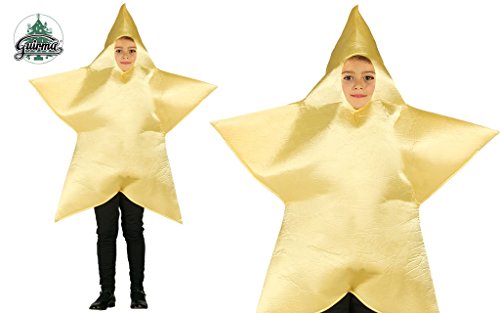 GUIRMA Disney 42454 - Niños unisex, Disfraz de Estrella (5-6 años), Color Dorado