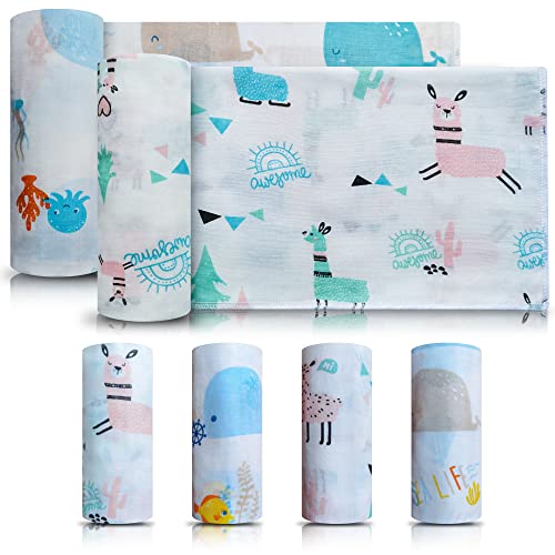 Manta y toalla de muselina para bebé, 6 piezas de toalla facial infantil de algodón, toalla multifuncional para bebé, babero para bebé o arrullo, suave y transpirable, gran regalo para recién nacido