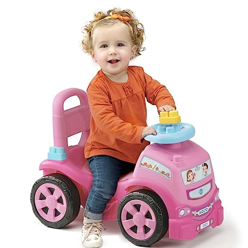 MOLTO | Correpasillos Rosa 3 en 1 con Juego de Bloques | Corre Pasillos para Uso en Casa o Parque | Juguetes Infantiles Seguros y Resistentes | Fomenta el Desarrollo de Niños y Niñas | + 10 Meses