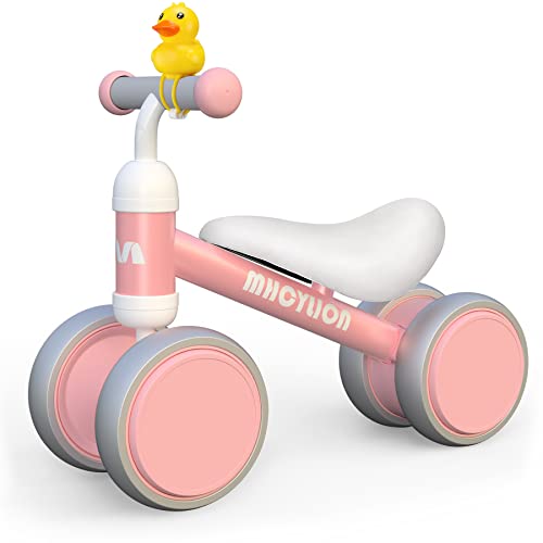 Bicicleta sin Pedales para niños a partir de 1 año de equilibrio, Juguetes Bici con 4 ruedas para bebés de 10 a 24 meses, Pimera Bicicleta Como Regalo Rosado