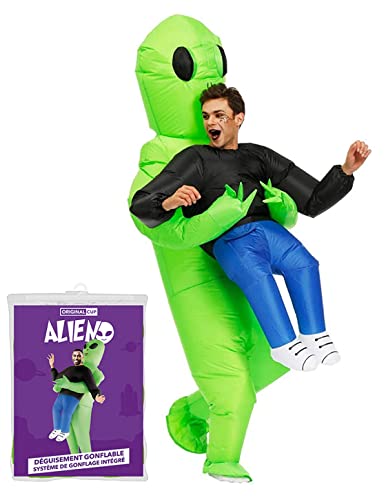 Traje de alienígena Inflable | Traje Inflable Peculiar | Tamaño Adulto | Poliéster Cómodo | Resistente | Sistema de inflación Incluido | OriginalCup®