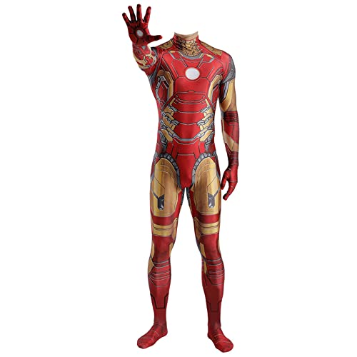 LIPUDAPP Iron Man Cosplay Disfraz Adulto Childs Body Fans de la película Disfraces Mono Niños Superhéroe Juego de rol Tema navideño Leotardo Halloween Onesies,bodysuit-Adult XXXL(180~185cm)