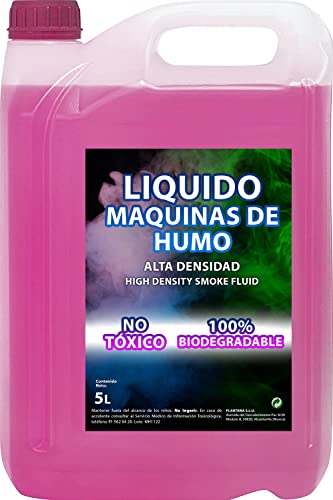 Liquido Maquina de Humo 5L NATURAL, Alta Densidad, para Maquina Humo para Fiestas Halloween, 100% Natural y Seguro, No Irrita Vias Respiratorias, Sin Quimicos Peligrosos Biodegradable Cruelty Free