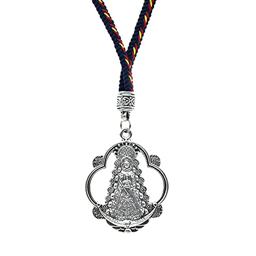 Colgante para espejo retrovisor de coche con la bandera de España en azul y rojo, accesorio de decoración con la Virgen del Roció, Rociera y Rociero.