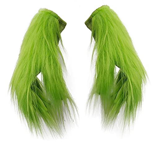 LePyCos The Grinch - Disfraz de máscara con piel peluda verde para Navidad Cosplay Party Latex Props (guantes)