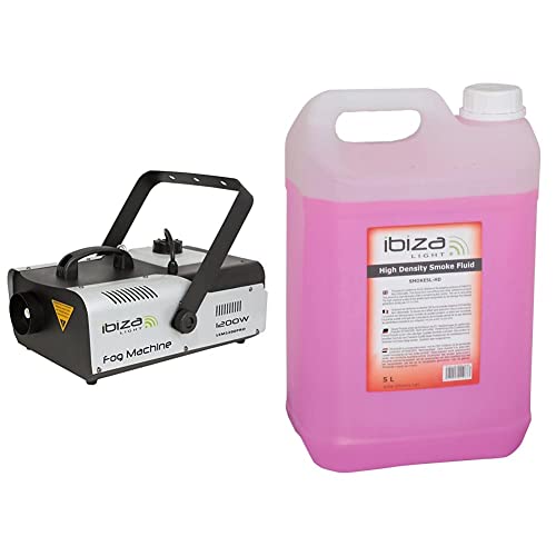 Ibiza IbizaLSM1200PROMAQUINA DE HUMO PROFESIONAL PROGRAMABLE CON DMX1200W + SMOKE5L-HDLiquido de Humo de Alta Densidad 5L
