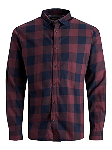 Jack and Jones Hombre Gingham Camisa Casual De Manga Larga Puerto Royale L