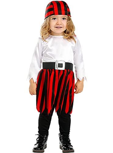 Funidelia | Disfraz de pirata - Colección bucanero para bebé Corsario, Bucanero - Disfraz para niños y divertidos accesorios para Fiestas, Carnaval y Halloween - Talla 12-24 meses - Negro