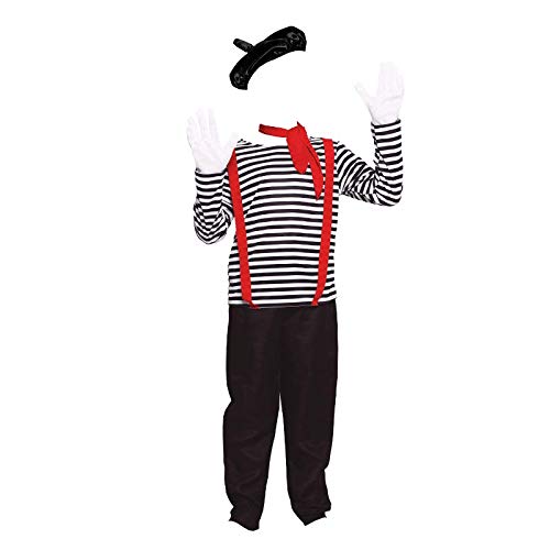 Disfraz Mimo Niño【Tallas Infantiles de 3 a 12 años】[Talla 5-6 años] |Disfraz Infantil Carnaval Profesiones Halloween Fiestas Disfraces Obras Teatro Actuaciones
