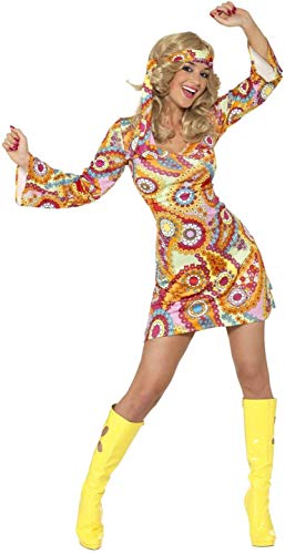 Smiffy's (34060S) - Disfraz de hippie años 60s para mujer, talla S (36-38)