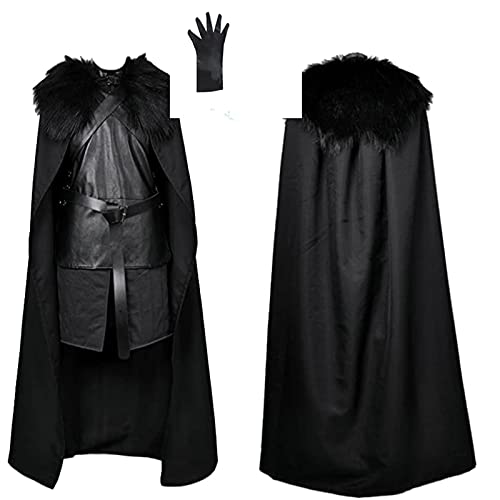 BLEXX Juego Temporada 8 Snow Cosplay Disfraces Tronos Disfraces de Halloween para hombres adultos Disfraz de traje de fantasía. (Color : Full set and gloves, Size : 3XL)