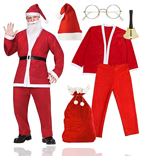 TK Gruppe Timo Klingler Disfraz de Papá Noel 6 en 1 - Disfraz de Papá Noel para Navidad - para hombres / adultos