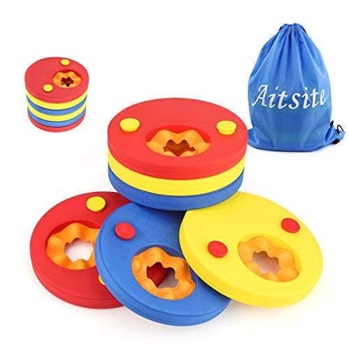 Aitsit Discos Flotantes Manguitos Piscina Flotador Bebe Discos Flotantes Manguitos De NatacióN para 1~6 AñOs Hechos De Espuma, 6 Piezas Hechos de Espuma Discos
