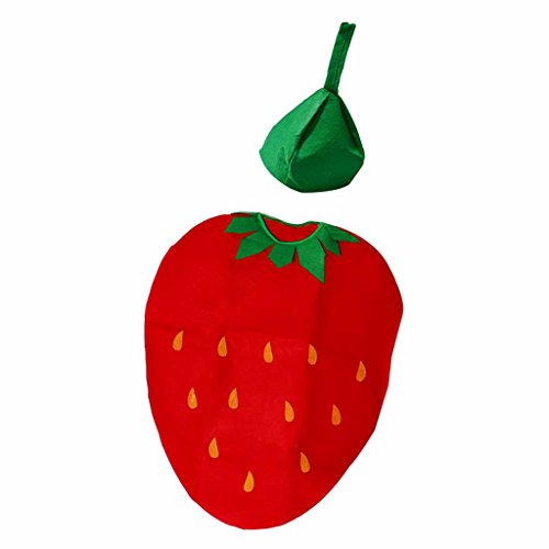 Adultos Niños Fruta Comida Disfraces Disfraces Hallowmas Unisex, Fresa