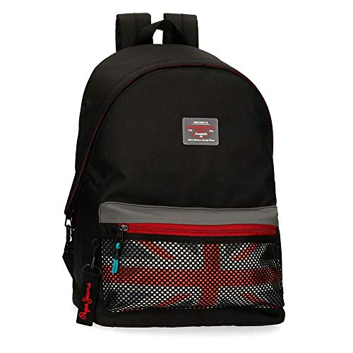 Pepe Jeans Malden Mochila Escolar Negro 31x42x17,5 cms Poliéster 23,87 L