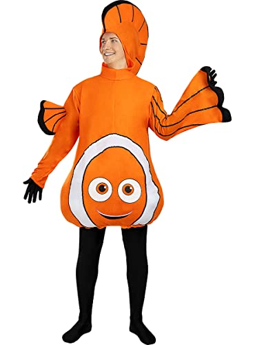 Funidelia | Disfraz de pez payaso para hombre ▶ Animales - Disfraz para adultos y divertidos accesorios para Fiestas, Carnaval y Halloween - Talla L-XL - Naranja
