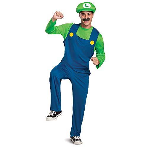 Disguise Luigi Classic Disfraces, Green, M Unisex Adulto