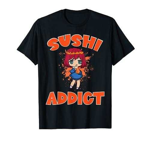 Sushi Adicto Sashimi Pescado Cosplay Palillos TV Manga Camiseta