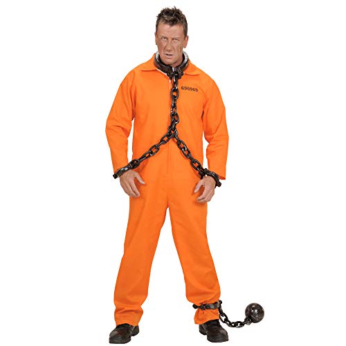 Widmann 58420 adultos Disfraz sträfling, hombre, Naranja, XXL , color/modelo surtido