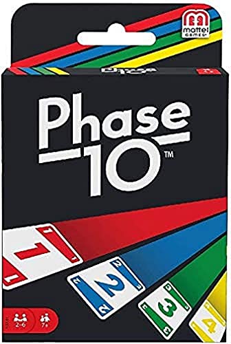 Mattel Games Juego de cartas Phase 10 Juego de mesa familiar +7 años (Mattel FFY05)
