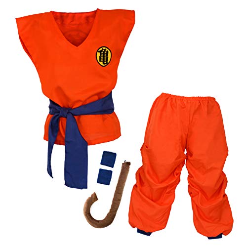 Niños Disfraz Goku Ropa Entrenamiento para niños y jóvenes (M)