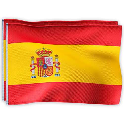 Bandera España Grande 2pcs, Bandera Española Para Interior y Exterior, Bandera para Colgar o Usar con Mástil para Banderas, Bandera de España de Tela, Bandera de España de Gran Tamaño 90 x 150 cm