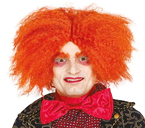 Guirca- Peluca rizos sombrerero, Color naranja, Talla única (4578.0)