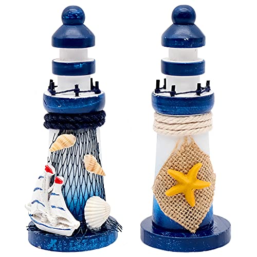 ''N/A'' 2 Adornos de Faro, decoración de baño con temática náutica, Accesorios Decorativos para el hogar para Sala de Estar, decoración de Mesa, Accesorios de Fotos Azul