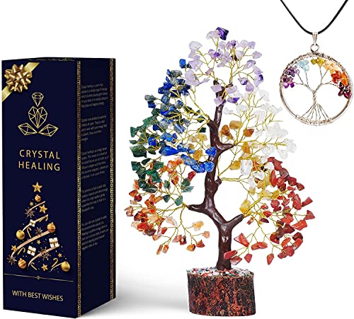 Árbol De Piedras Preciosas Naturales Crudas - Decoración Feng Shui - Árbol De 7 Chakras - Accesorios De Reiki - Meditación - Decoraciones Modernas Para La Sala De Estar