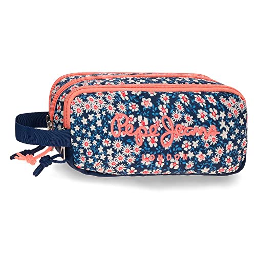 Pepe Jeans Leslie Estuche Triple Azul 22x10x9 cms Poliéster