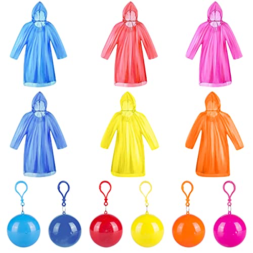 MEIYIDAY Chubasqueros Impermeable,6pcs Poncho Impermeable,Chubasquero Impermeable Mujer Hombres Adultos para Viajes, Parques Atracciones, Conciertos