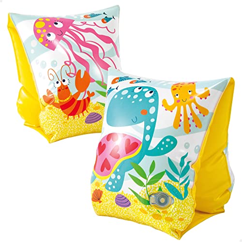 INTEX 56666 - Manguitos Piscina Niño /a Animales Marinos | Recomendado para niños /as de 3- 6 años | Hinchables para piscina | Medidas 23x15 cm | Flotadores piscina fáciles de poner y quitar