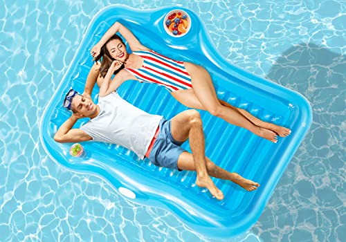 OZULER Flotadores Piscina, Flotadores de Piscina Hinchables de Gran Tamaño 78' x 64' para 1-2 Adultos con Almohada, frutero y portavasos, Tumbona de Piscina Flotador de Piscina Hinchable Adulto Niño