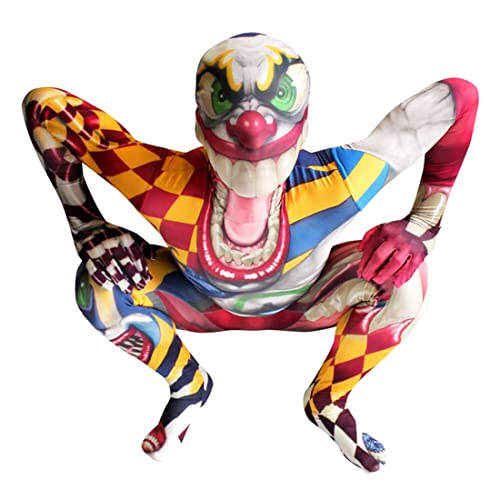 Morphsuits Disfraz Payaso Niño Monstruoso Loco, Disfraz Halloween Niños terror en Talla L